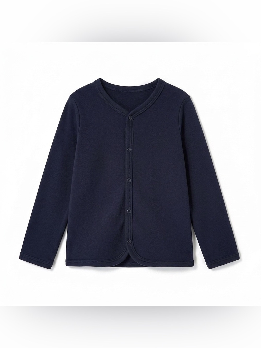 Primary Baby Navy Blue Snap Front Cardigan Long Sleeve 18-24M 100% Cotton Top
